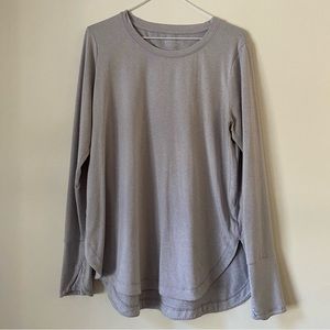Athleta long sleeve athletic top split hem high low size large